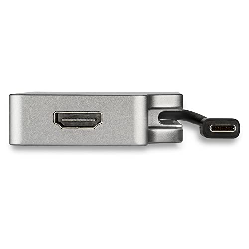 Startech.Com Adattatore Usb C A Hdmi, Vga, Mini Displayport O Dvi - Adattatore Multiporta Usb Tipo C Per Monitor Hdmi 2.0 O Mdp 1.2 (4K 60Hz) - Vga O Dvi (1080P) - Grigio Siderale (CDPVDHDMDP2G) - 3