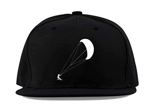 Casquette de baseball kitesurf noire visière plate en coton unisexe