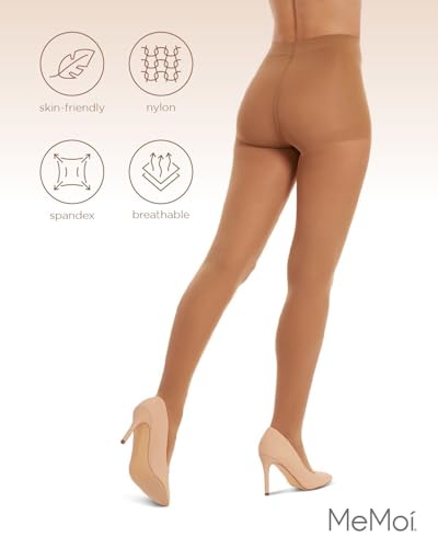 Image of MeMoi Velveteen Semi Opaque Tights, Comfortable and Lightweight Control Top Tights, 30 Denier - Sizes S-Q2