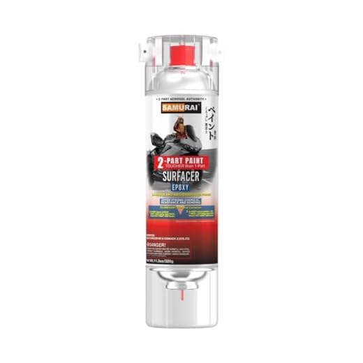Samurai 2-Part Epoxy Superbike Primer Spray Paint (Metal Primer Silver Grey, Pack of 1 Cans)