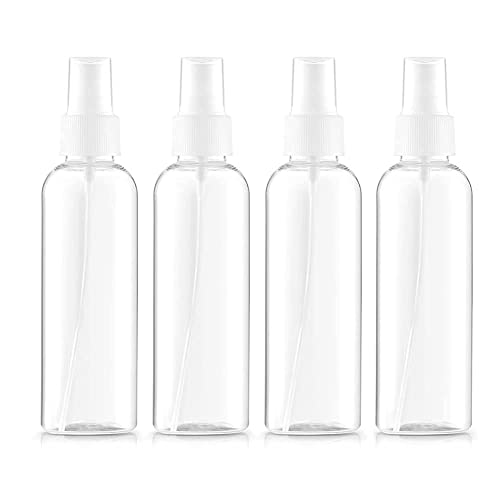 haihaz,100 ml 4 Pièces Plastique Réutilisables Transparent De Poche spray vide QualitÉ SupÉRieure Flacon Spray Vide Atomiseur Rechargeable Transparent Flacon Pulvérisateur Atomiseur pour Cosmétique Cover