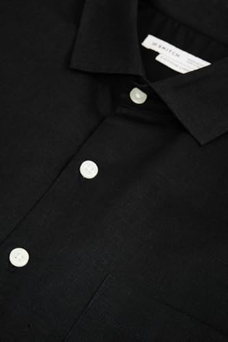 Image of SNITCH Men Casual Shirt | Regular Fit Full Sleeve Spread Collar Solid Pattern | Breathable Cotton Linen Blend & Lightweight Fabric for Summer, Vacation & Smart Casual Wear