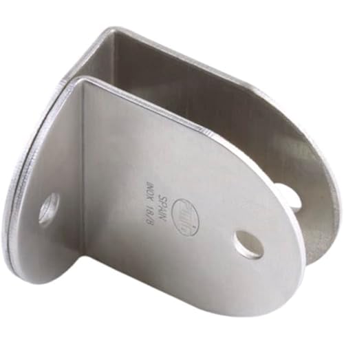 Amig - Soporte de Sujeción para Mamparas - 54 x 67 x 2 mm - Ideal para Fijar Paneles de Madera a la Pared - Excelente en Baños Públicos - Acero Inoxidable 18/8 Plateado Mate