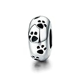 Eternalll Jewellery Christmas Charms Clip Charm Stoppers Beads Original 925 Sterling Silver Stars Flower Crystal Spacer Bead for Pandora Bracelet Charm Mothers Day Charm Mum Gift (Animal Paws Charms)