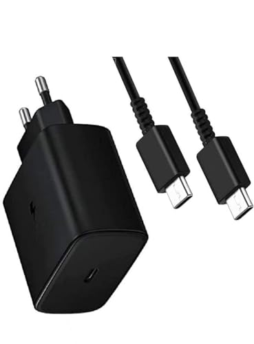 Image of Original 45W Super Fast USB Type C Charger Compatible with Samsung M35 5G /S24 /S24 Ultra S /A /M /F Series Mobiles-Black(45Wattsamsungblack) GFR610
