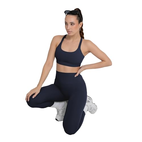 Image of YITTY Active Women's Ultraluxe Strappy Medium Impact Bra, Athleisure, 4-Way-Stretch
