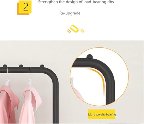 Image of SNKR ESSENTIALS Metal Multifunctional Heavy-Duty Quality Garment Stand Cloth Rack Freestanding Storage Organizer With Bottom Shelves Adjustable Single Pole Coat Hanger
