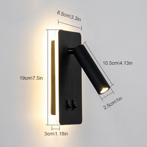 Lámpara de Pared de Lectura Flexible con Focos Giratorios para Sala de Estar 7