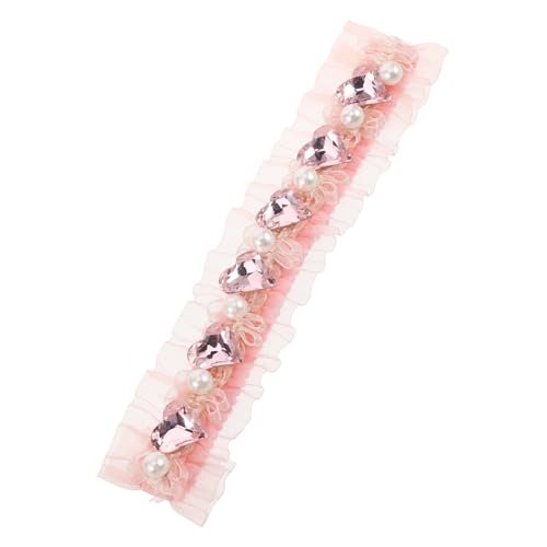 OATIPHO Pet Love Pearl Hairband Haarklammern für kleine Hunde, Haarklammern für Hunde, Haarnadel für Haustiere, Welpenhaarklammern, Rosa, Polyester