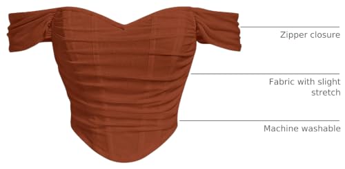 Image of Floerns Women's Off Shoulder Short Sleeve Asymmetrical Hem Ruched Corset Crop Top