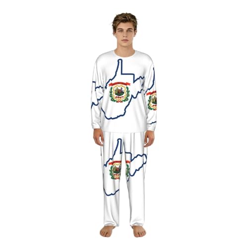 Pyjama hommes manches longues motif Virginie-Occidentale S-3XL