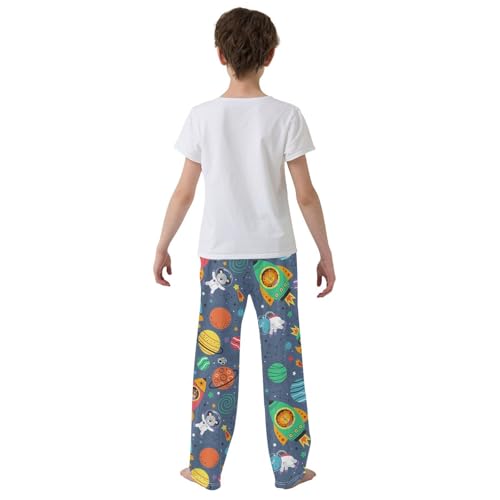 ZZXXB Bear Raccoon Astronaut Boys Long Pants Soft Trousers Elastic Waist Kids Lounge Bottoms with Pockets S-XL3