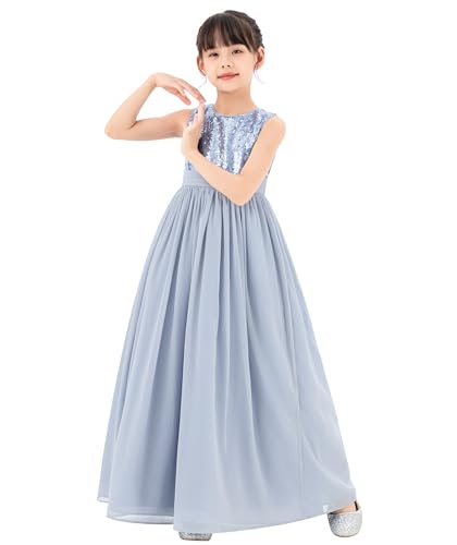 ekidsbridal Chiffon Sequins Heart Cutout Flower Girl Dresses for Beauty Pageants SH12