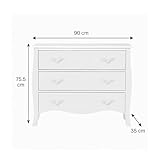 Melody Maison Large 3 Drawer Chest of Drawers - Elizabeth White Range - Image 6