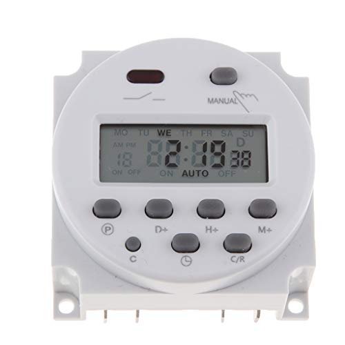 Preisvergleich Produktbild perfk Digital programmierbarer Timer, Elektronischer Timer Zeitschalter LCD Digital programmierbare - Weiß DC 12V