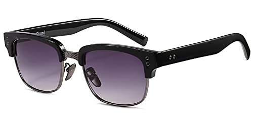 Image of Gtand Vintage Retro Rectangle TR90 Frame Sunglasses For Men Women Fashion Semi-Rimless Metal Sun Glasses Eyewear