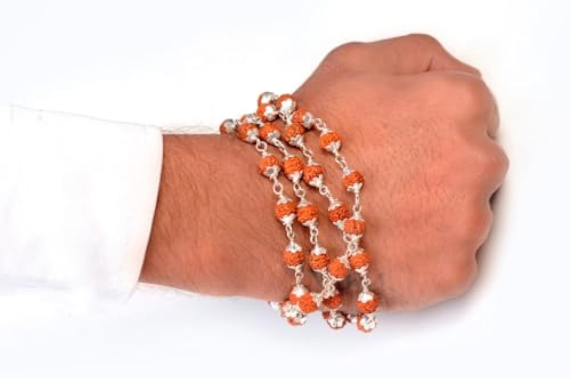 Pure 75% Silver Rudraksha Mala with Certificate