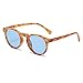 NIDOVIX Vintage Polarized Sunglasses for Men Women Round Retro Classic Fashion Eyewear UV400 Protection Sun Glasses (Orange Tortoise/Clear Blue)
