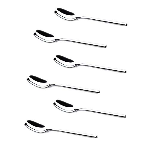 square spoon - 6Pcs Stainless Steel Dessert Spoons Sets Flatware Coffee Spoon Square Shape Sugar Spoon Ice Cream Spoon Little Teaspoons Cup Spoon Tea Soup Seasoning Spoon Mixing Spoon Kitchen Gadget