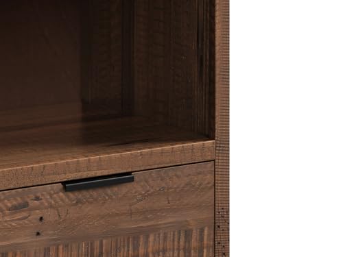 Woodkings Wohnwand Sydney Holz Pinie | rustikales Wohnzimmer Set TV-Bank 134cm und Vitrine | Moderne Schrankwand für mit Stauraum & Design – Bild 4