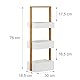 Relaxdays Badregal Bambus, Badezimmerregal mit 3 Körben, Korbregal fürs Bad, MDF, HxBxT: 76 x 30 x 18,5 cm, weiß/natur