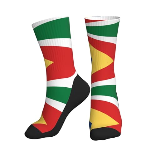 ASKhgg Chaussettes mi-mollet athlétiques pour homme et femme - Respirantes et confortables - Imprimé drapeau des Seychelles - Pour la course à pied et la randonnée