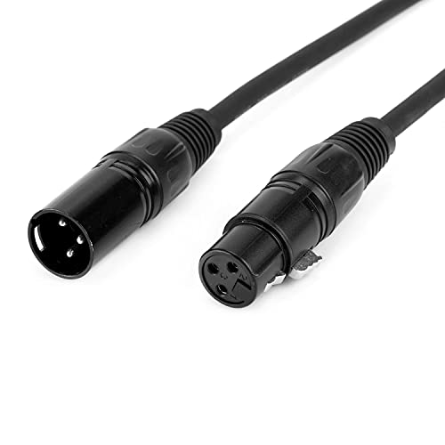 10.2ft MFL DMX Cable 3 Pin Signal XLR Male to Female for Stage Lighting DJ Lights （Pack of 4）