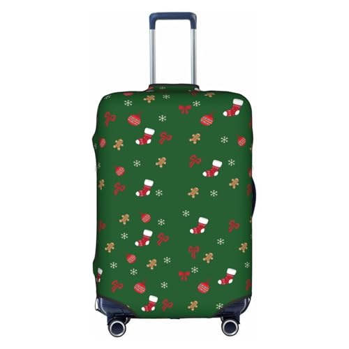 Travel Luggage Cover Christmas Red Socks Gingerbread Snowflake Fashion Washable Baggage Suitcase Protector Fit For Luggage Medium