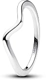 Pandora Timeless Anillo con diseño de onda de plata de ley, talla 56