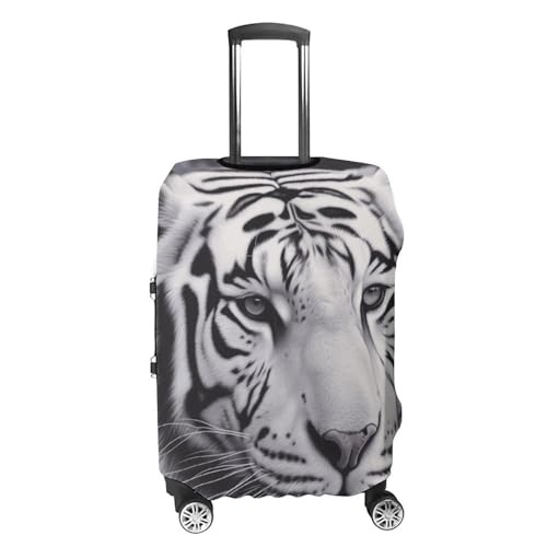 White Tiger Printed Luggage Cover Protector, Fits 18-32 Inch Luggage4