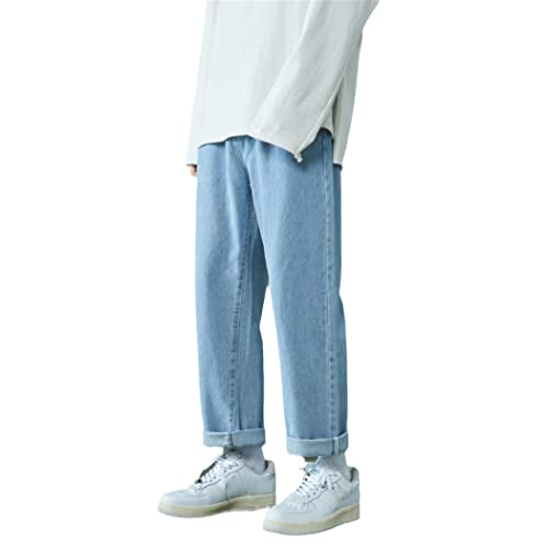 Jean ample homme coupe large structure denim robuste style coréen bleu 36-41