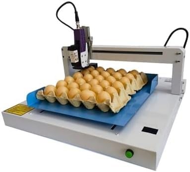 Image of LDMLAX Egg Inkjet Printer - Continuous Coding Machine with Automatic Pop-Up Device for Date, Time, and Logo Printing, Intelligent with Counting Function