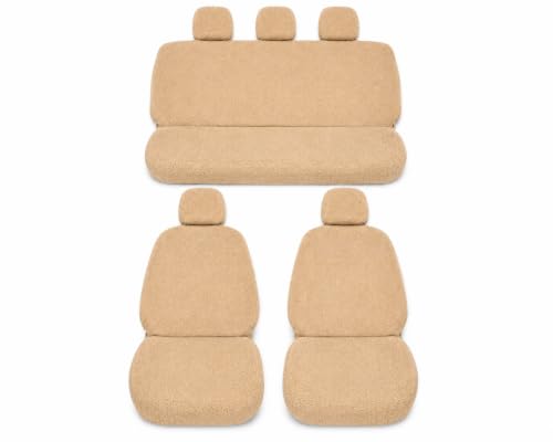 Image of JK Curtains Universal Fit Car Seat Cover Towel for 5 Seater Cars | Soft Plush Fabric Front & Rear Seat Covers with Headrest Covers | Full Seat Coverage | Washable & Reusable | Car Seat Protector