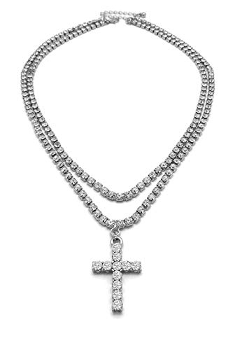 Mens iced out cz ankh cross hip hop pendant 3mm 16" & 18…