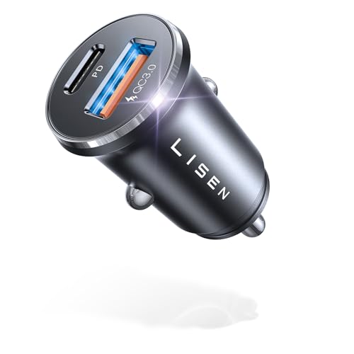 LISEN-54W-USB-C-Fast-Charging-Car-Charger-PD-36W-QC-18W-Aluminum-Shell-UL-Certified-Compatible-with-1224V-Cars-Trucks-RVs-iPhone-15-iPad-Samsung-Galaxy-S23-S22-S21