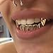 Vampire Fangs 18K Gold Plated Hollow Out Teeth Grillz Set – Hip Hop Mouth Grills, Fashion for Parties, Streetwear Cosplay(Silver,Lower teeth)