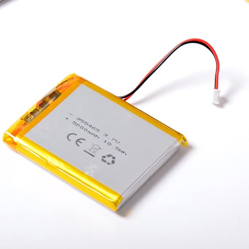 AFTERTECH 955465 5000 mAh 5 Ah 65 x 54 x 9,5 mm Celda polímero de Litio lipo 3,7 V 3,7 V Recargable con BMS y Conector JST PHR 02 M4R1