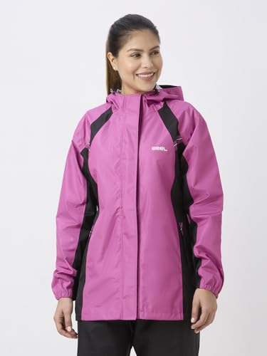 Image of ZEEL Rain Coat for Women Waterproof with Adjustable Hood, Rainwear Suit with Backpack Friendly Pleate, Front Zip with Snap Button Flap, Pants for Ladies (ELS508, Pink, L)