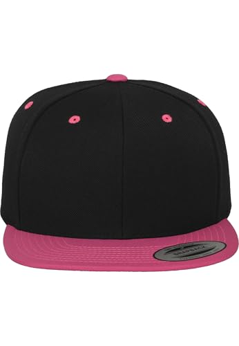 Flexfit Mütze Classic Snapback 2 tone   Gorro, unisex, Multicolor (Blk/Neonpink), Talla única