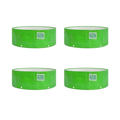 Image of GREENSHEEP HDPE Grow Bag Heavy Duty 260 GSM Round Plants Flower Growing Bags Floor Standing Mount Type for Home Garden Balcony Terrace Kitchen Nursery (Green, 12x6 inch, Pack of 4)