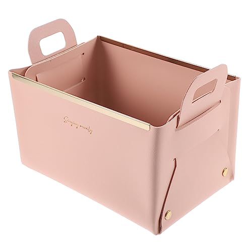 Caja organizadora plegable de cuero para escritorio