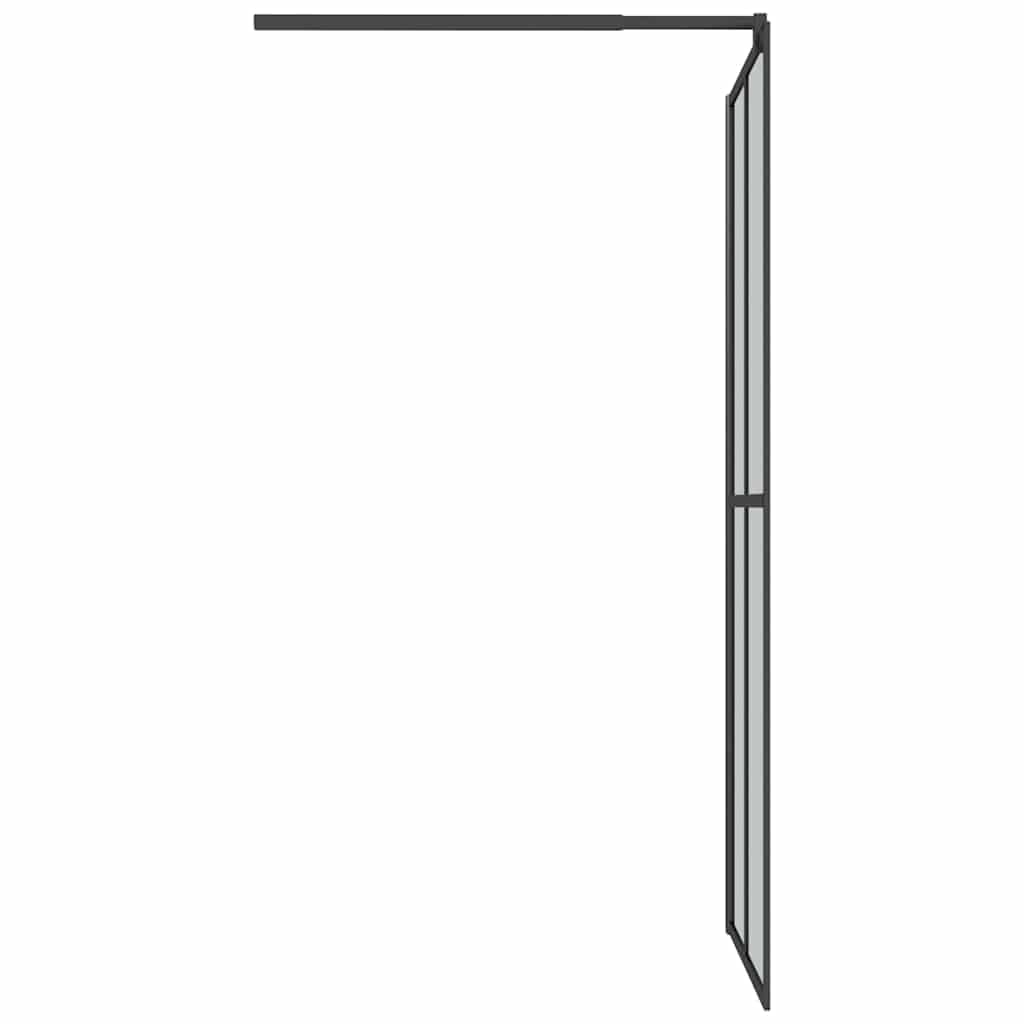 Mampara de ducha de 80 x 195 cm de cristal de seguridad oscuro con marco de aluminio ajustable, protección contra salpicaduras, mampara de ducha para baño, ducha de esquina