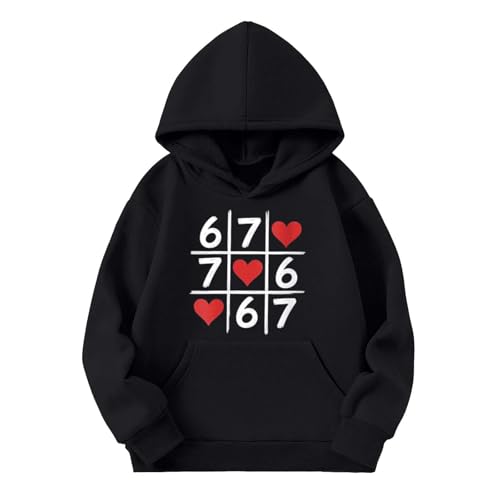 Genérico Sudadera Niña Agradable Sudadera para Niños con Estampado del Número 67 con Capucha De Manga Larga, Interior, Detalles Finos, Medida 3-12 Años