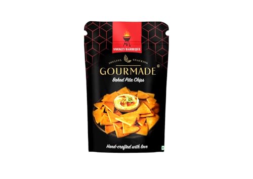 Image of Gourmade Soulful Snacking Pita Chips Chipotle and Barbeque Smoky | Baked Pita Bread | Pita Baked, 250g(each Pack 125g) |Dip Starter Snack|Mediterrianean Pita Bread |Nachos & Tortillas