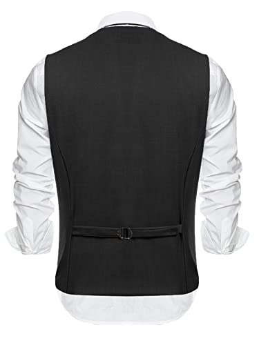 COOFANDY Men's Layered Suit Vest Business Dress Vests Formal Wedding Waistcoat Slim Fit3