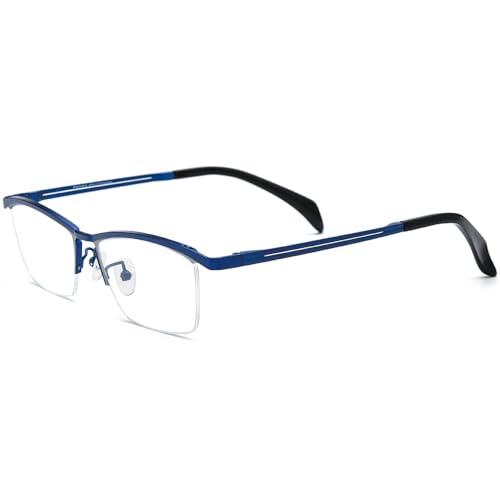 Image of FONEX Pure Titanium Glasses Frame Men Semi Rimless Square Eyeglasses Eyewear DTX416