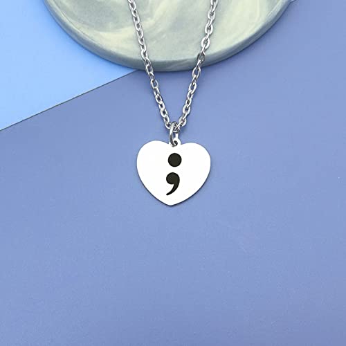 DlaeKua Semicolon Awareness Necklace - Suicide Prevention & Mental Health Awareness Jewelry - Inspirational Strength Gift for Cancer Survivor, Depression & Anxiety3