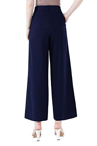 High Waisted Petite Wide Leg 70s Work Pants Palazzo for Office Casual Business Women4