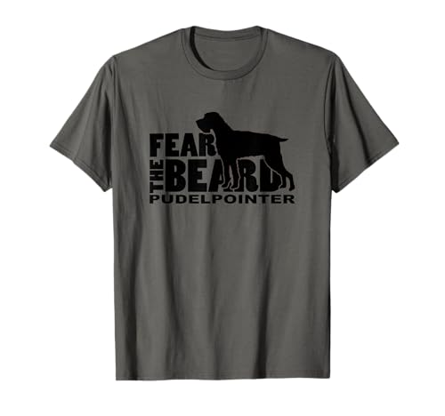Dog Lover T-Shirts by Traciwithani Designs - Fear the Beard Pudelpointer Unisex-Adults Grey Short Sleeve Classic Fit T-Shirt