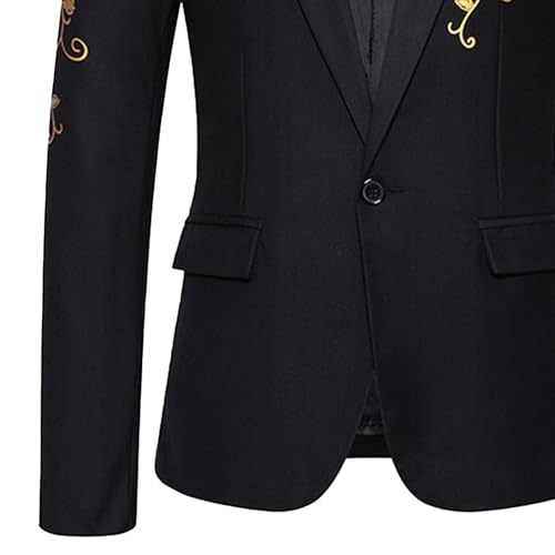 Men's Gold Foil Print Slim Fit Blazer Stylish Casual Suit Jacket Modern Versatile Sport Coat3